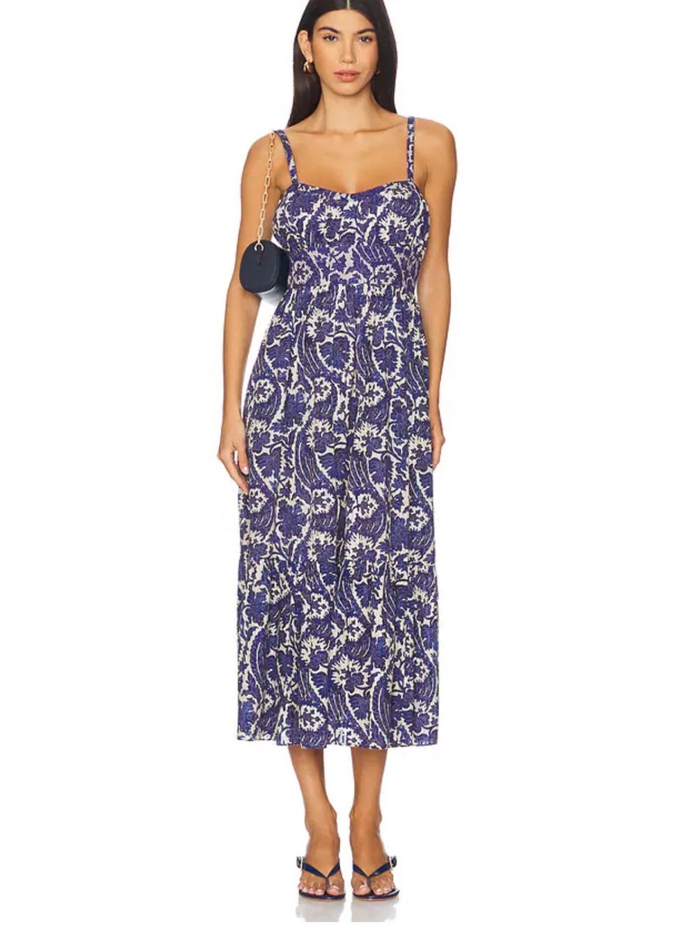 Ulla Johnson Nadine Cami Midi Dress in Ocean